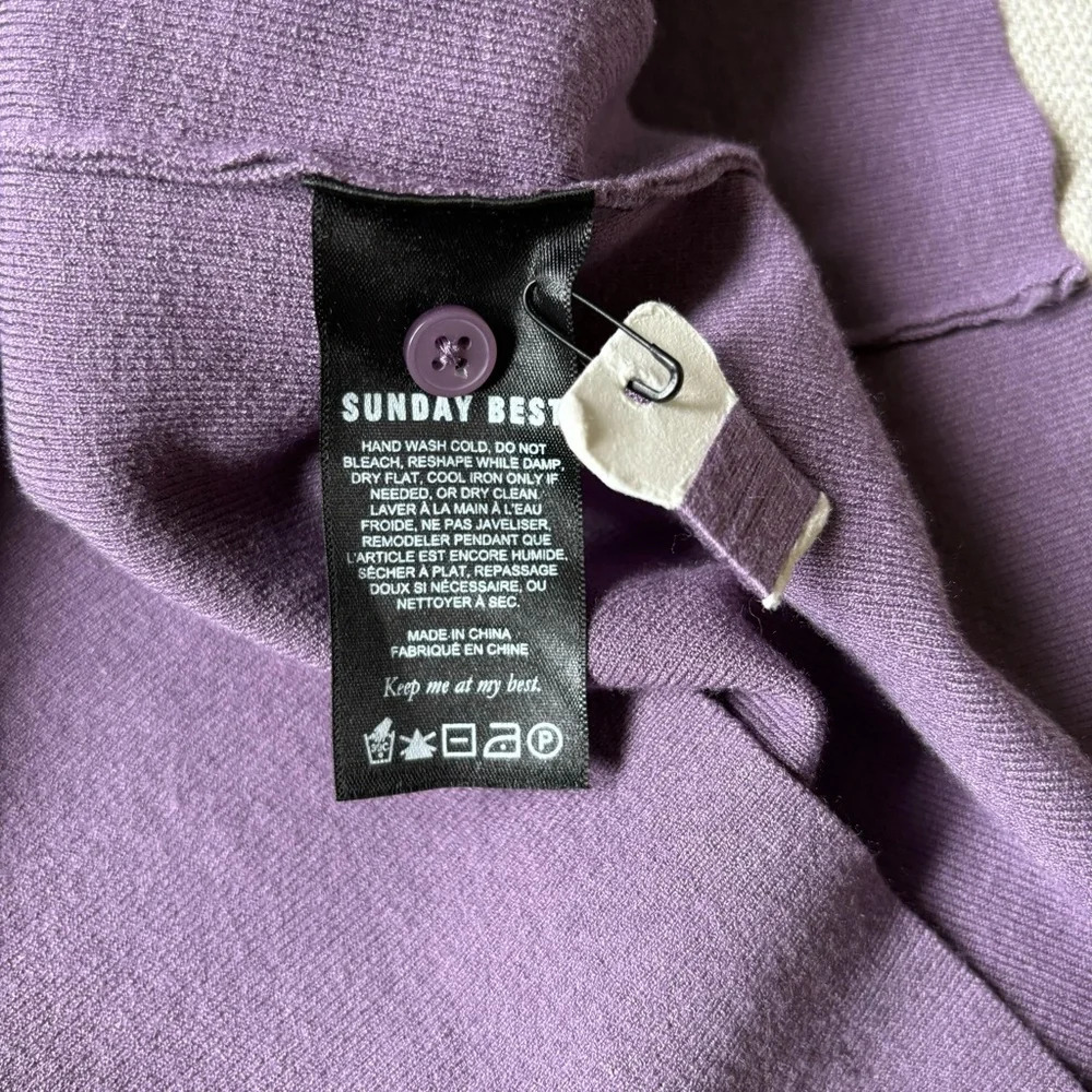 Aritzia Sunday Best Ralph Bodycon Long Sleeve Polo Mini Dress Violet Haze Size M - Picture 5 of 6